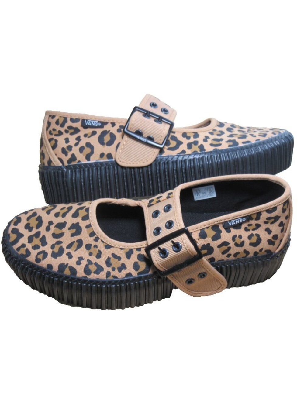 Vans Women's Mary Jane Creeper Grunge Core Leopard Buckle Shoes Size 13.5 NEW - Picture 7 of 7